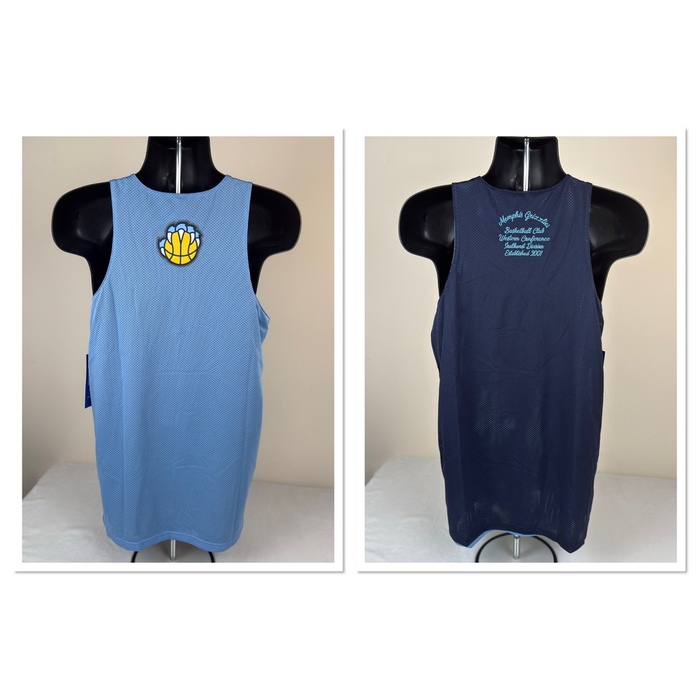 NBA Memphis Grizzlies Reversible Mesh Tank Top‎ Ultra Game Blue Navy Mens Small - Picture 2 of 12